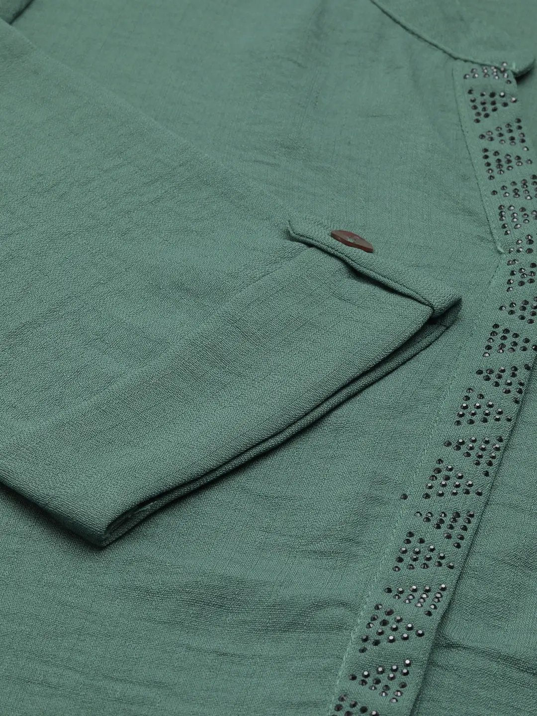 Women's Sea Green Solid Straight Kurta