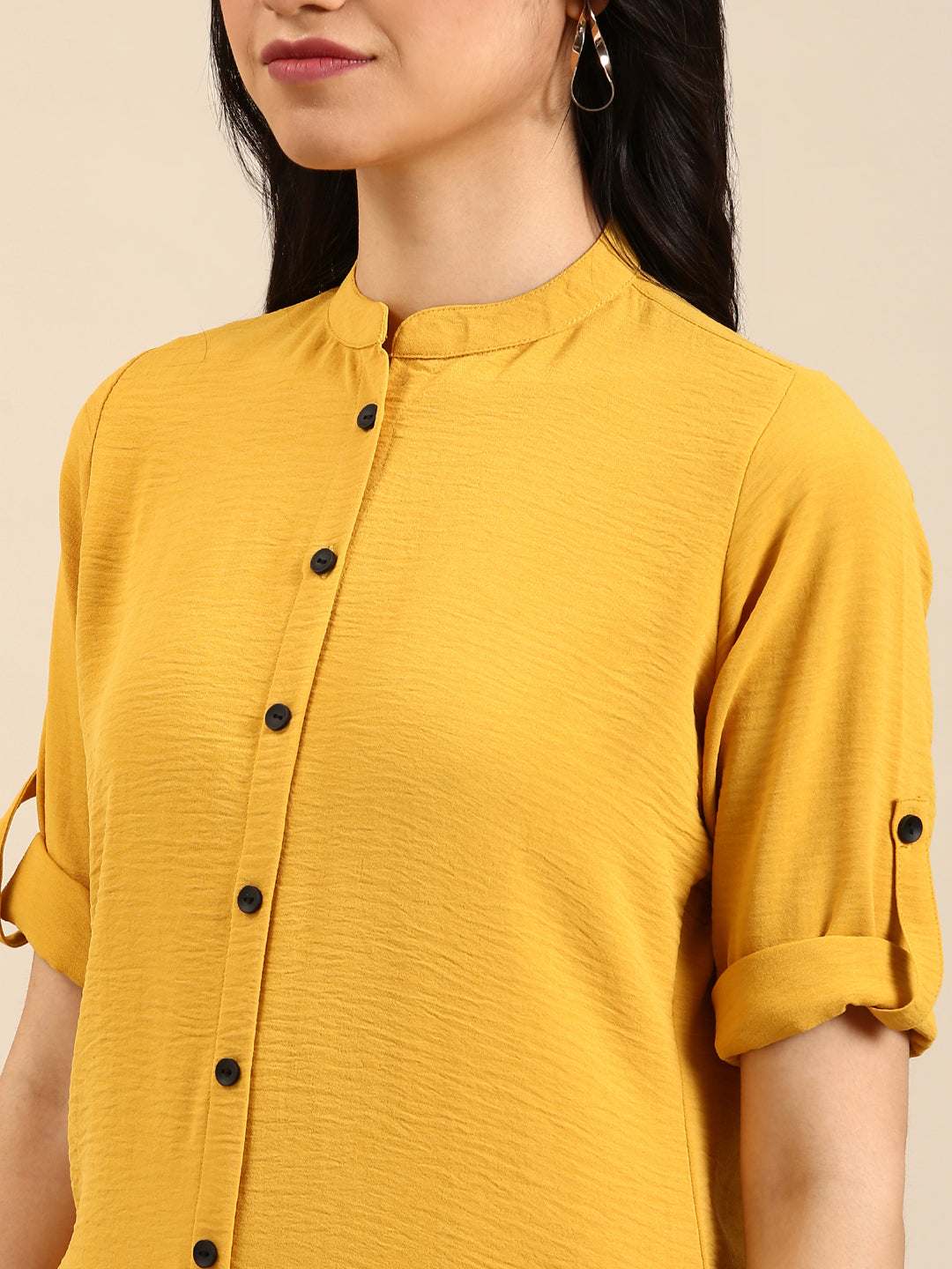 Women's Yellow Solid Straight Kurta