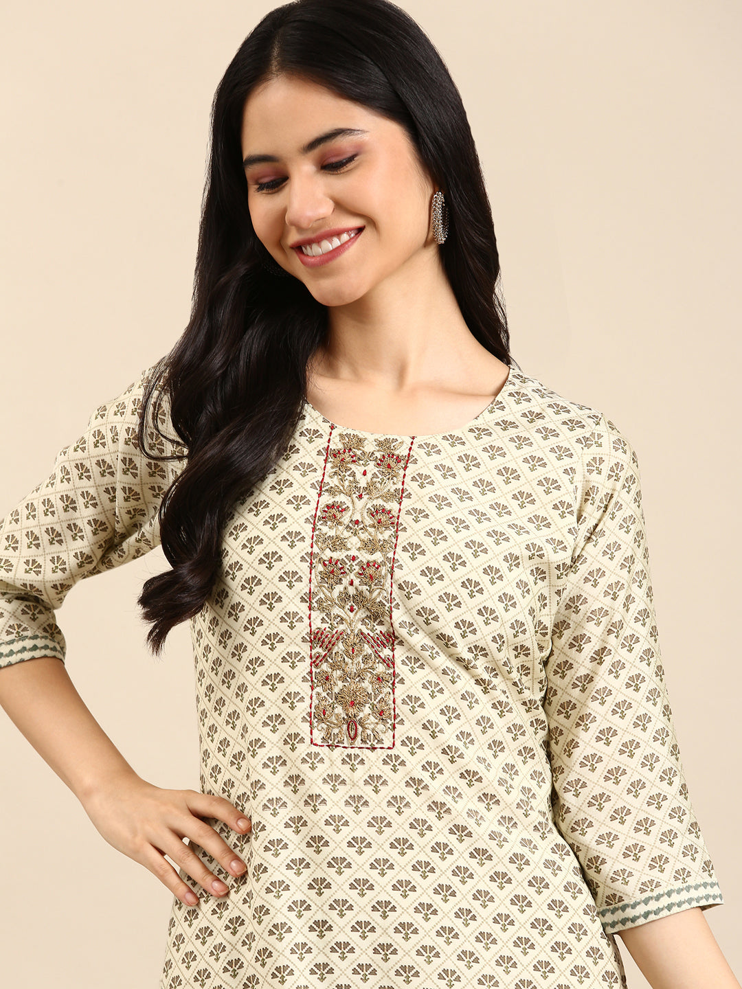 Women's Green Printed Kurta Set