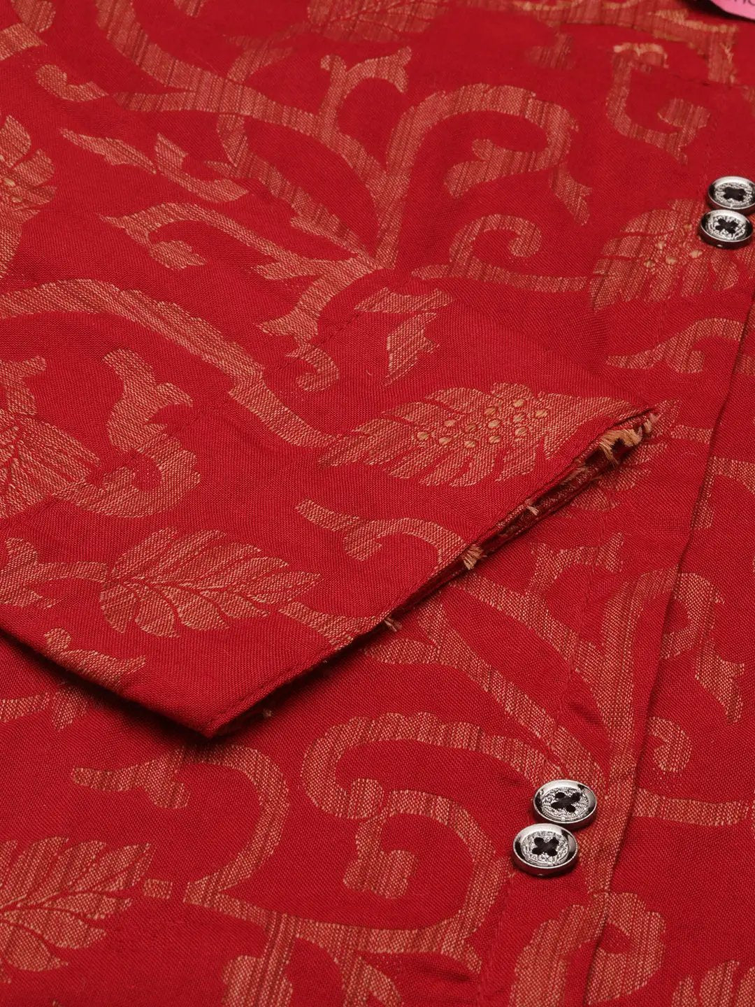 Women's Maroon Solid Straight Kurta