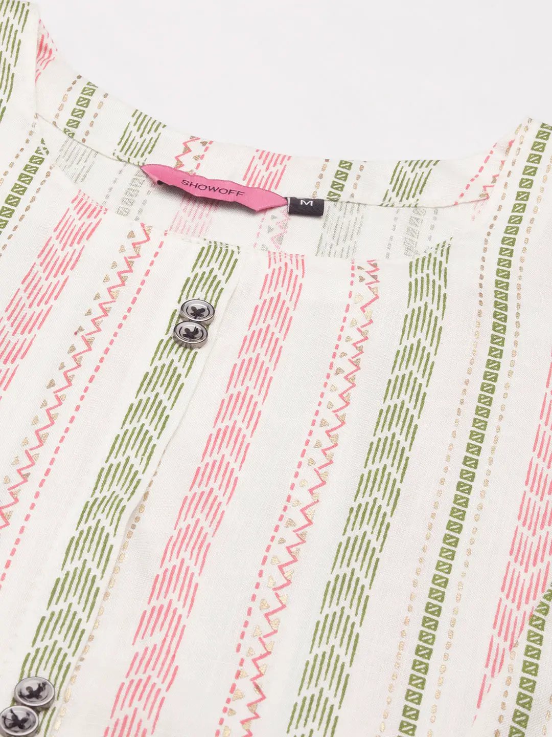 Women's White Printed Straight Kurta