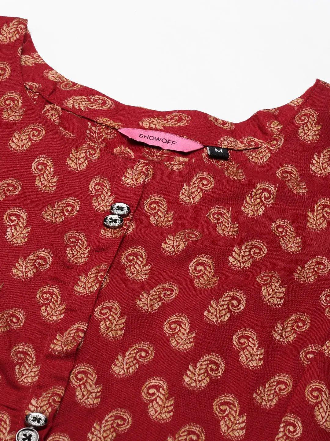 Women's Red Solid Straight Kurta