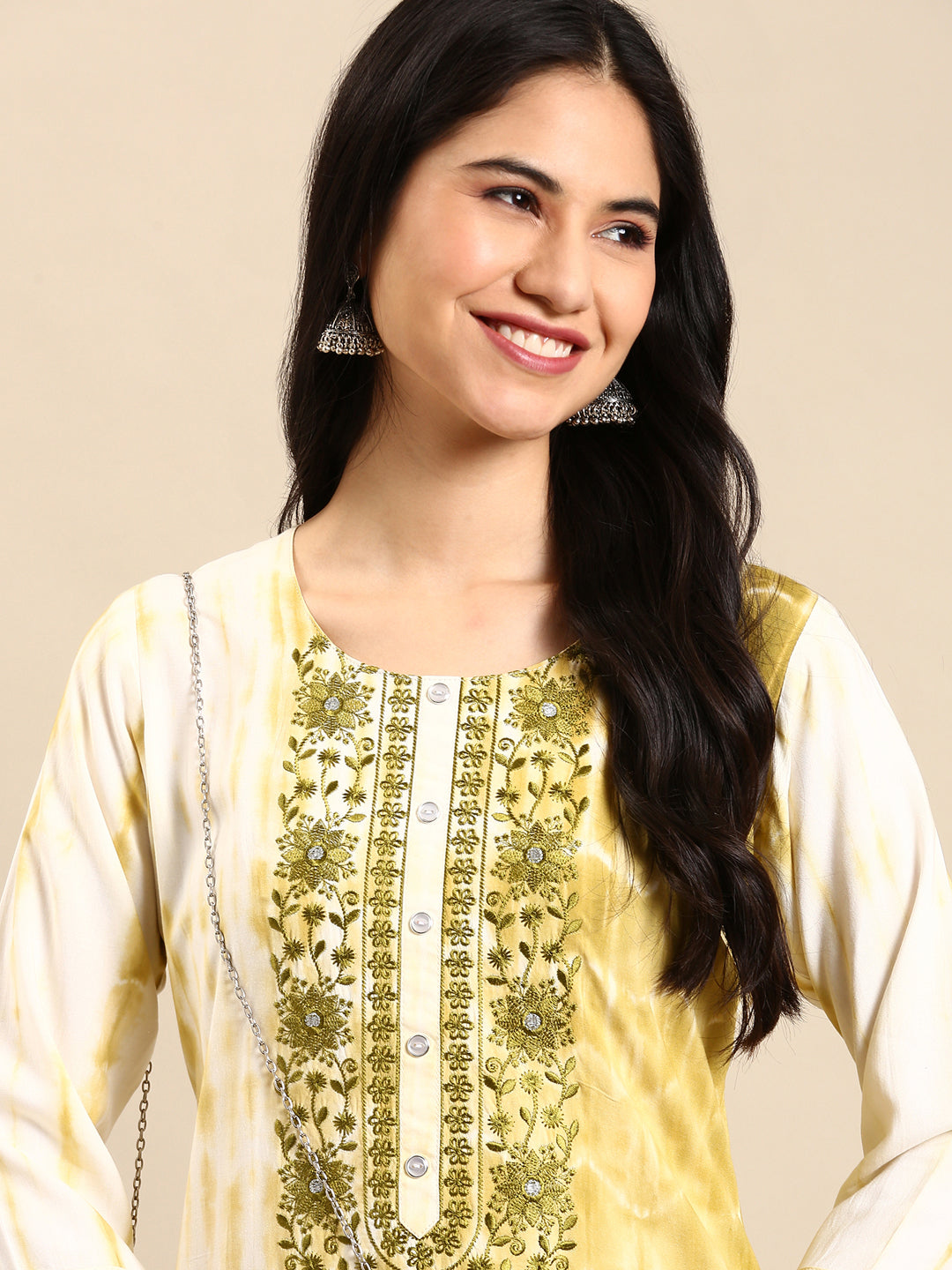 Women's Green Tie Dye Straight Kurta