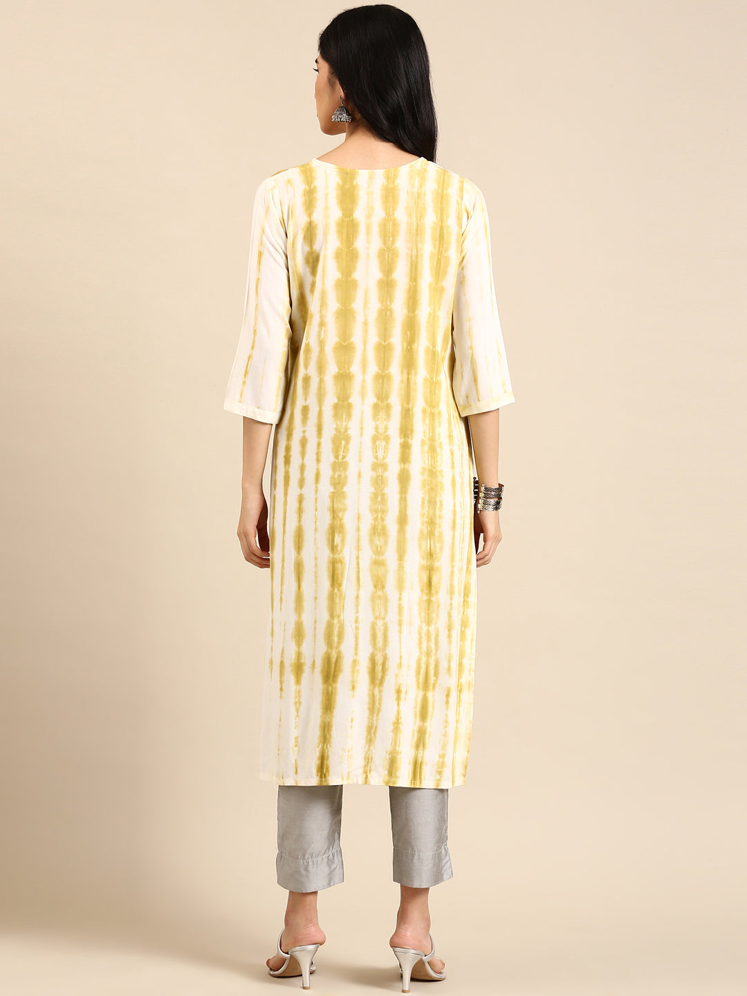 Women's Green Tie Dye Straight Kurta