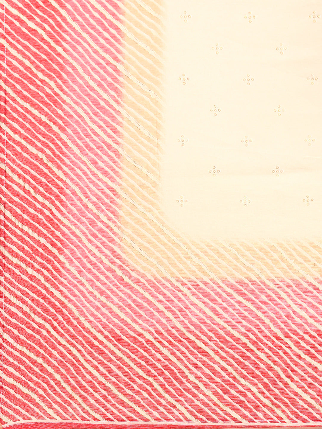 Women's Coral Bandhani Printed Beads and Stones Kurta Set with Dupatta