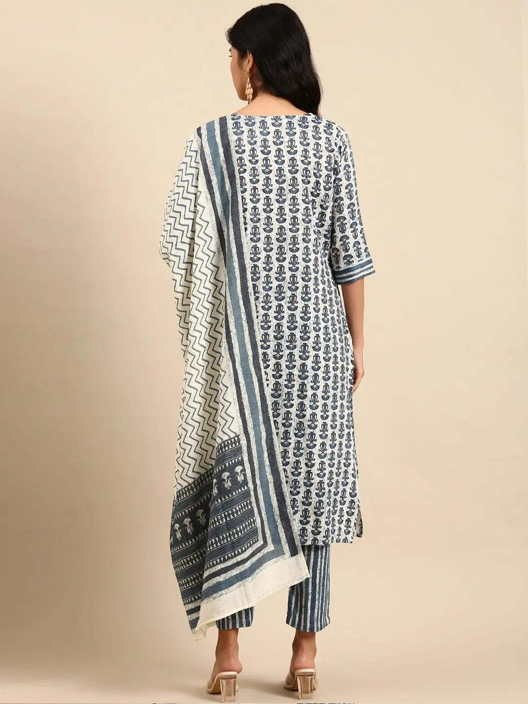 Women's Blue Printed Kurta Set
