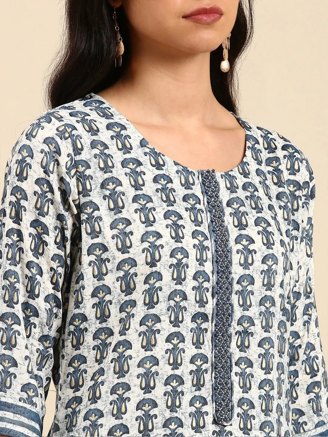 Women's Blue Printed Kurta Set