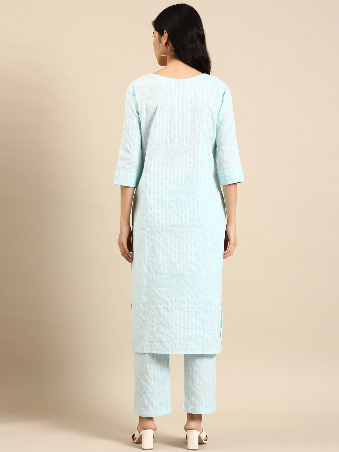 Women's Blue Solid Kurta Set