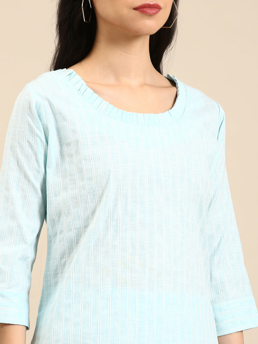 Women's Blue Solid Kurta Set