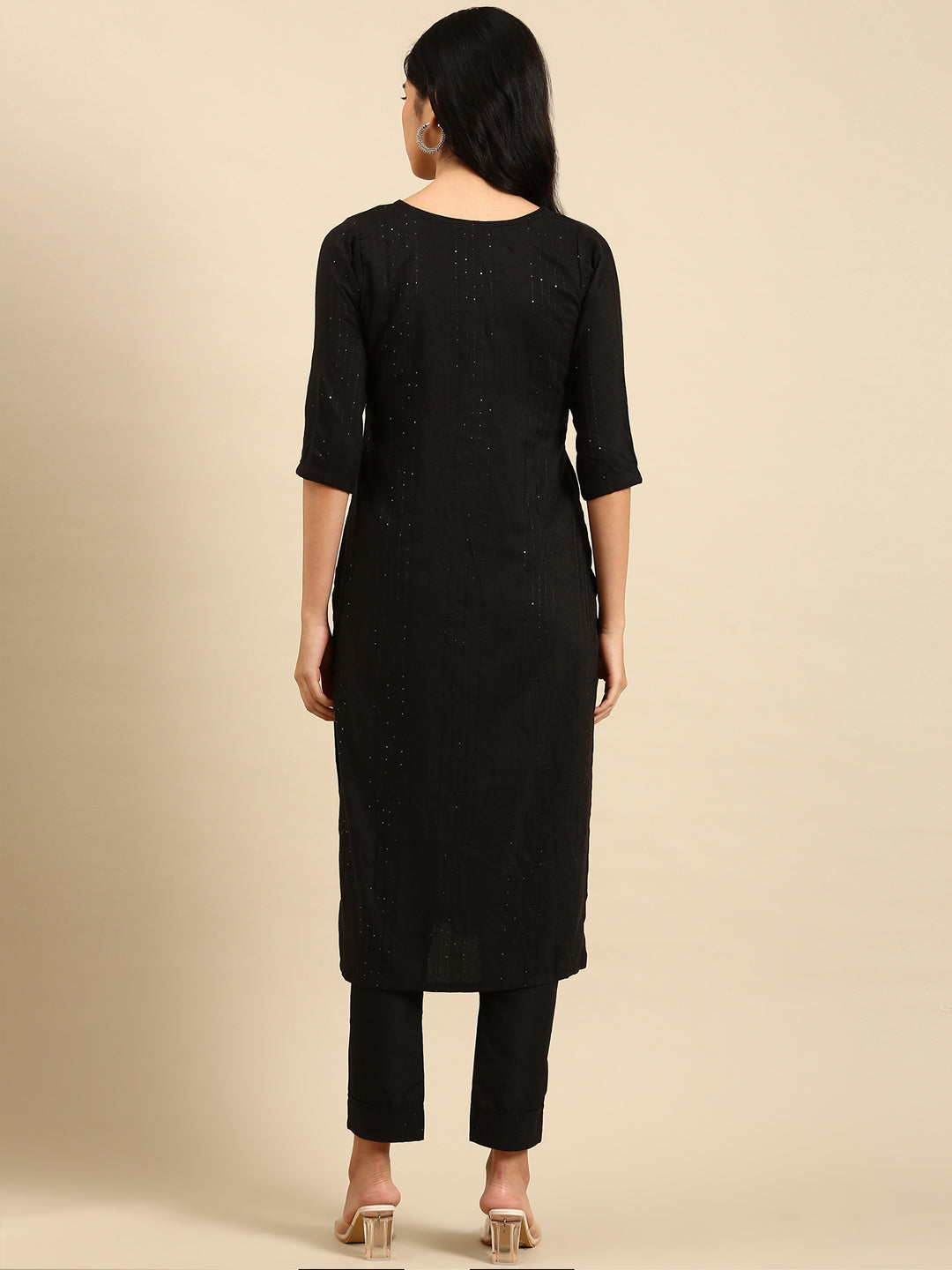 Women's Black Solid Kurta Set