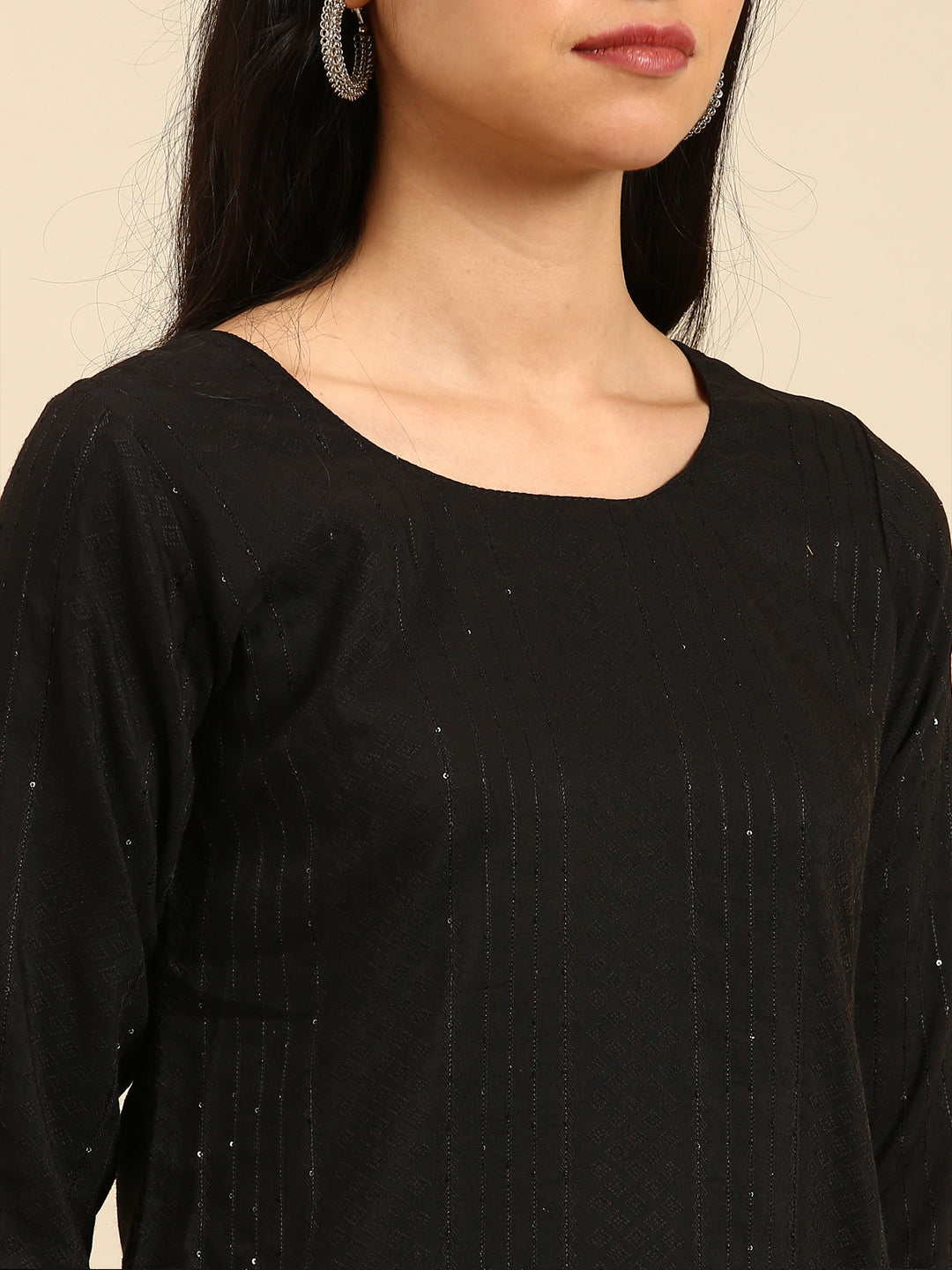 Women's Black Solid Kurta Set