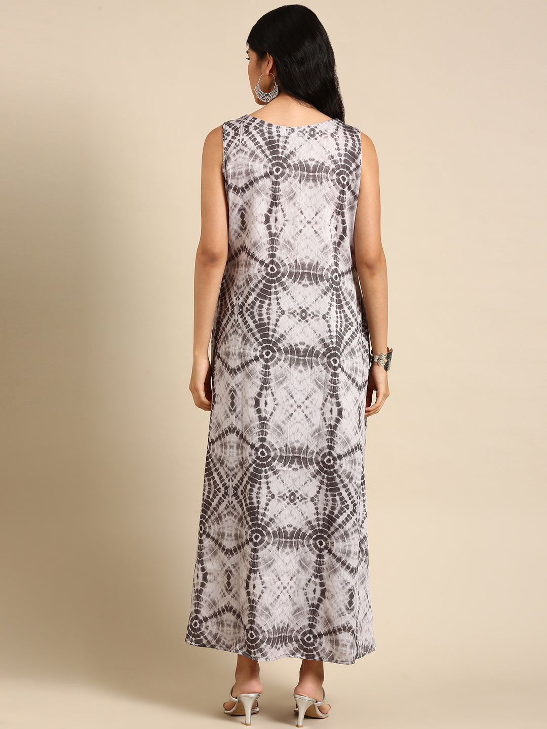 Women's Grey Tie Dye Straight Kurta