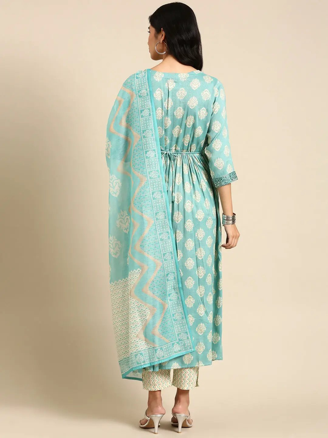 Women's Blue Printed Kurta Set