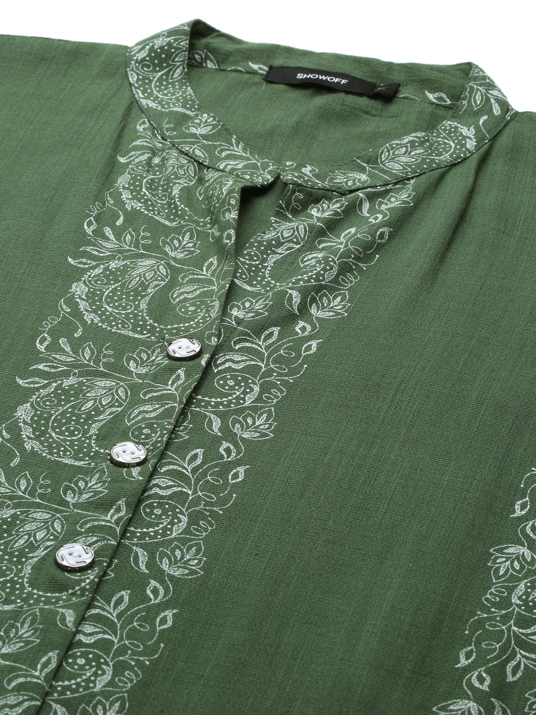 Women's Green Printed Straight Kurta