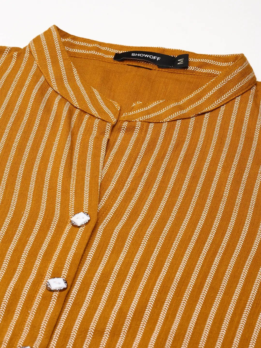 Women's Mustard Solid Straight Kurta