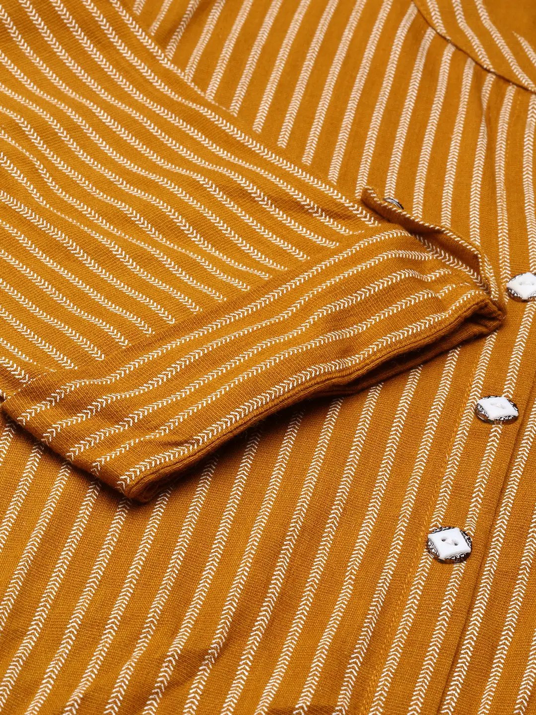 Women's Mustard Solid Straight Kurta