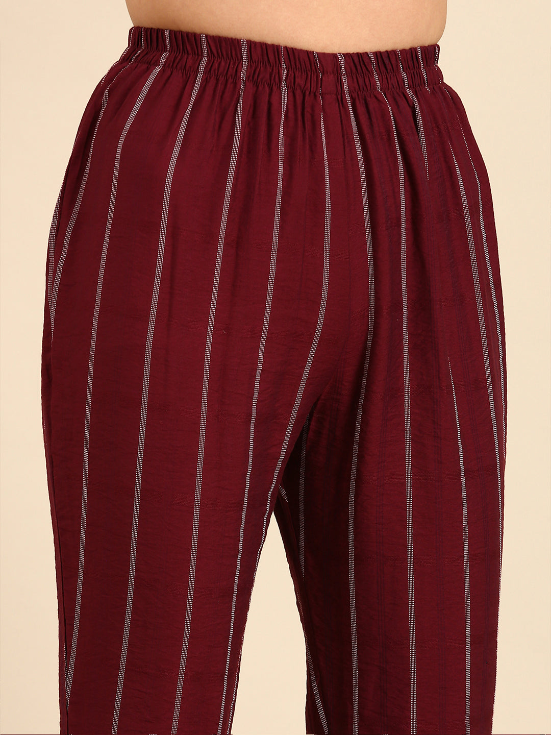 Women's Burgundy Printed Kurta Set