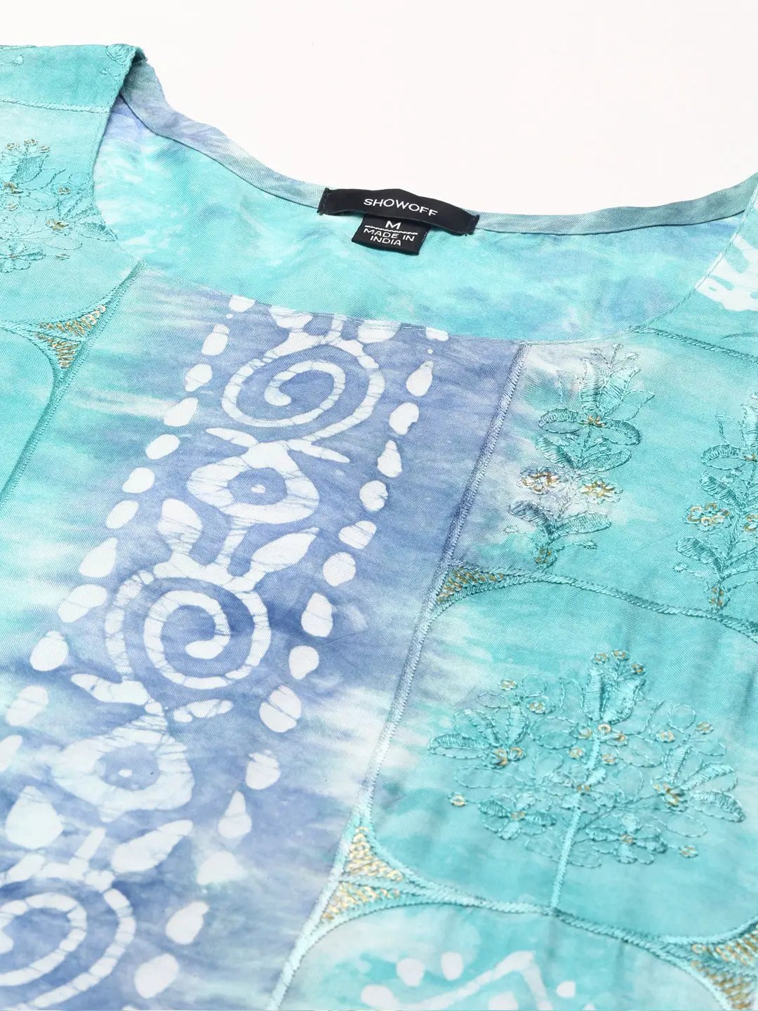 Women's Green Tie Dye Straight Kurta