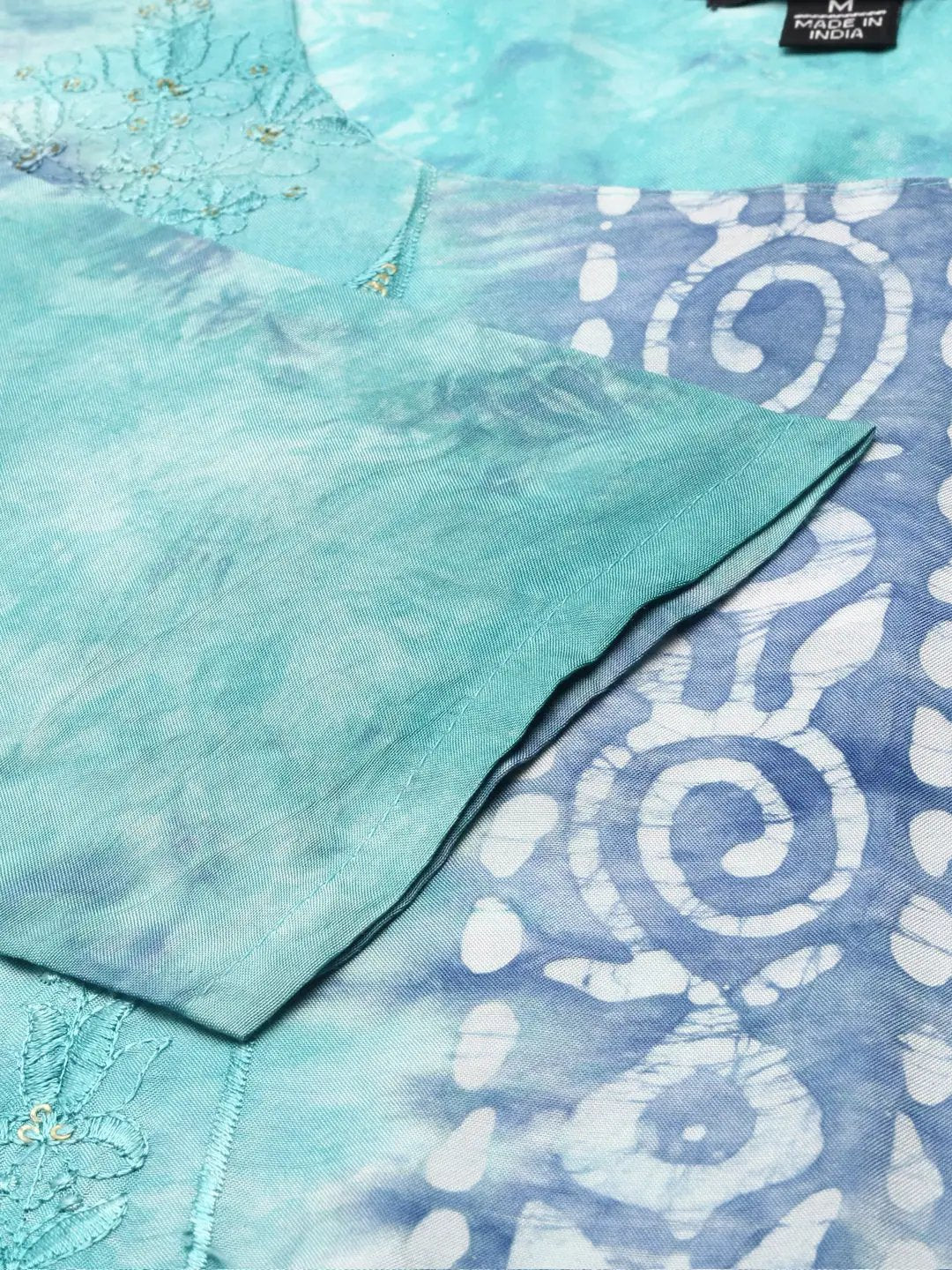 Women's Green Tie Dye Straight Kurta