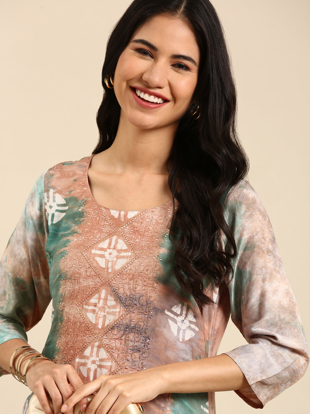 Women's Multi Tie Dye Straight Kurta
