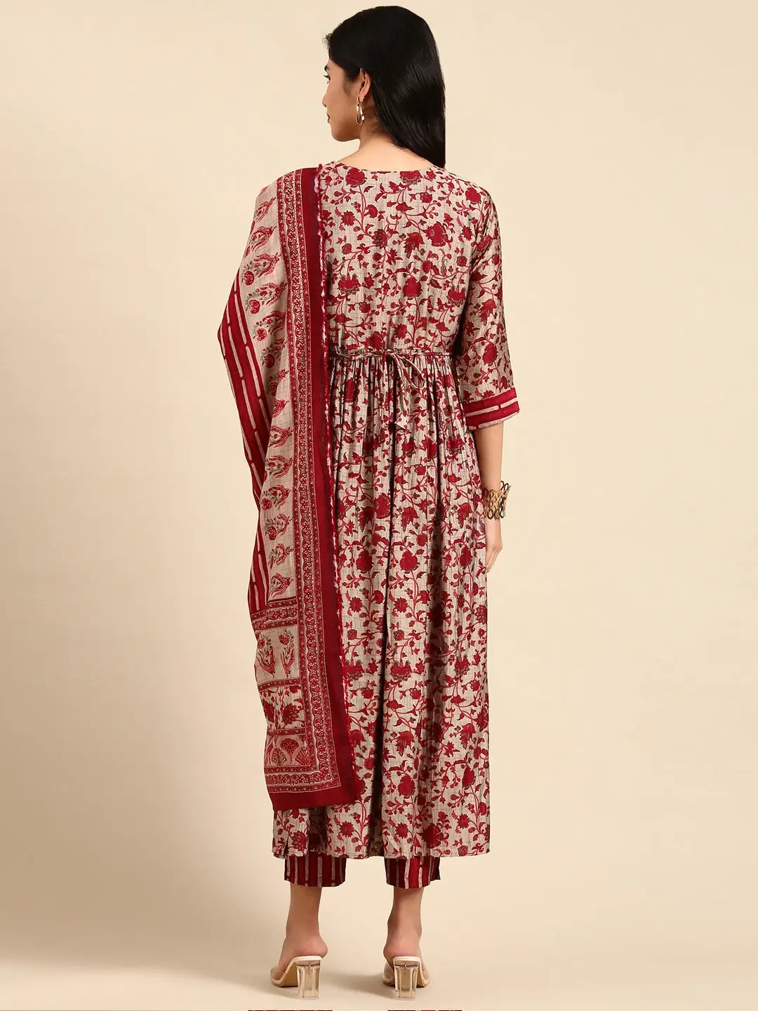 Women's Grey Printed Kurta Set