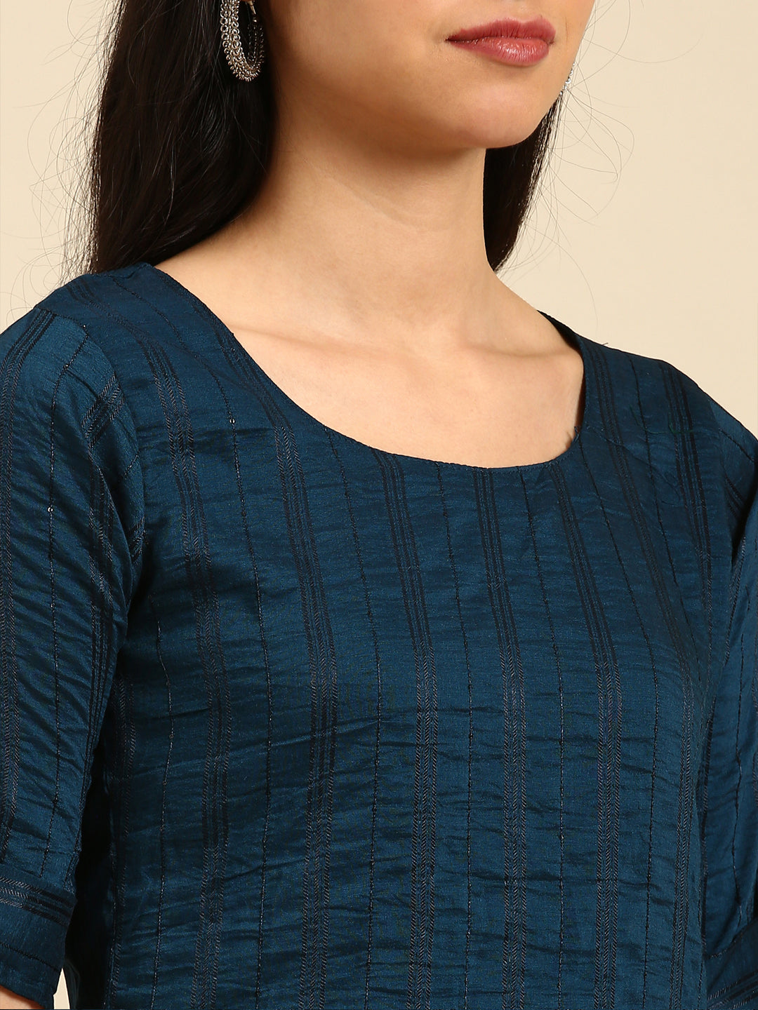 Women's Blue Solid Kurta Set