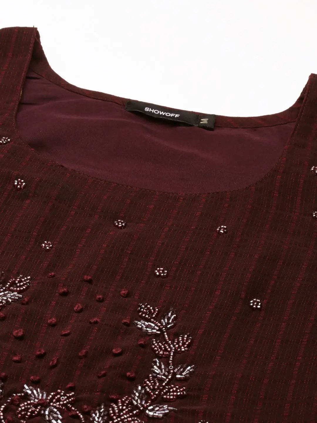 Women's Red Solid Straight Kurta