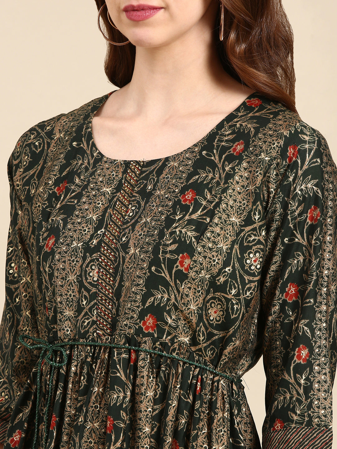 Women's Green Printed Kurta Set