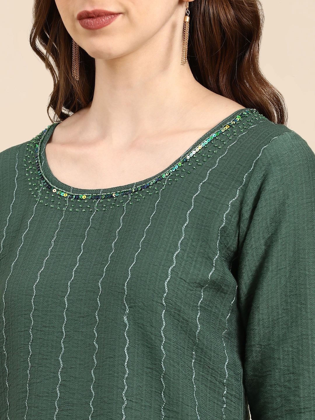 Women's Green Printed Kurta Set