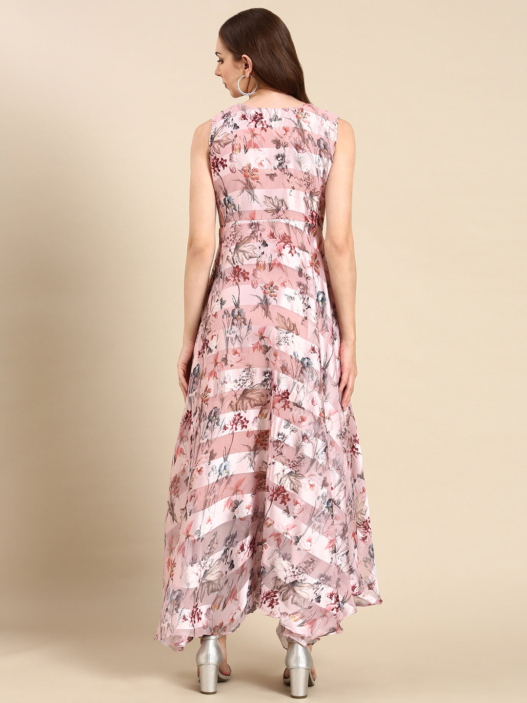 Women's Mauve Printed Maxi Dress