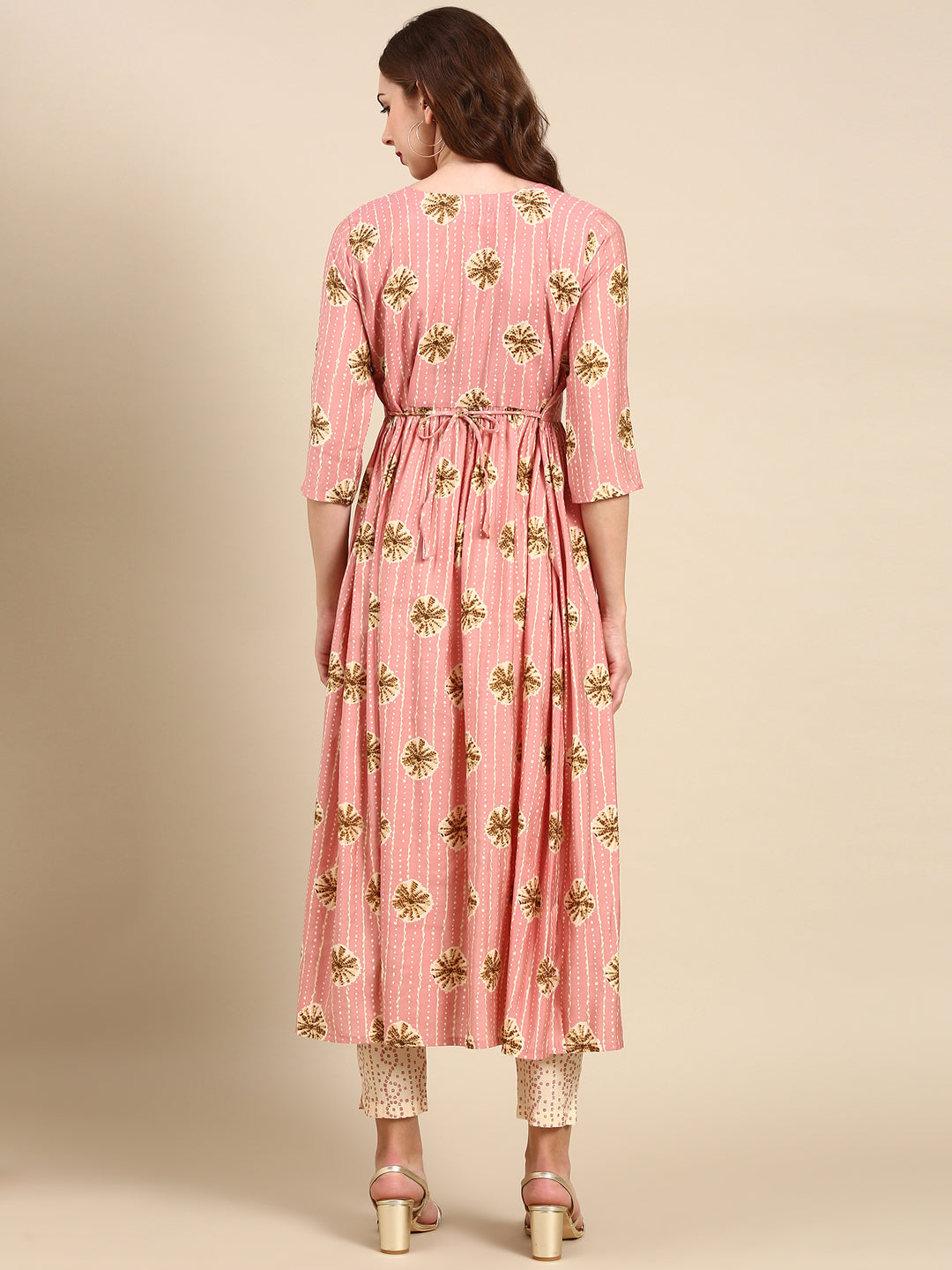 Women's Pink Printed Kurta Set