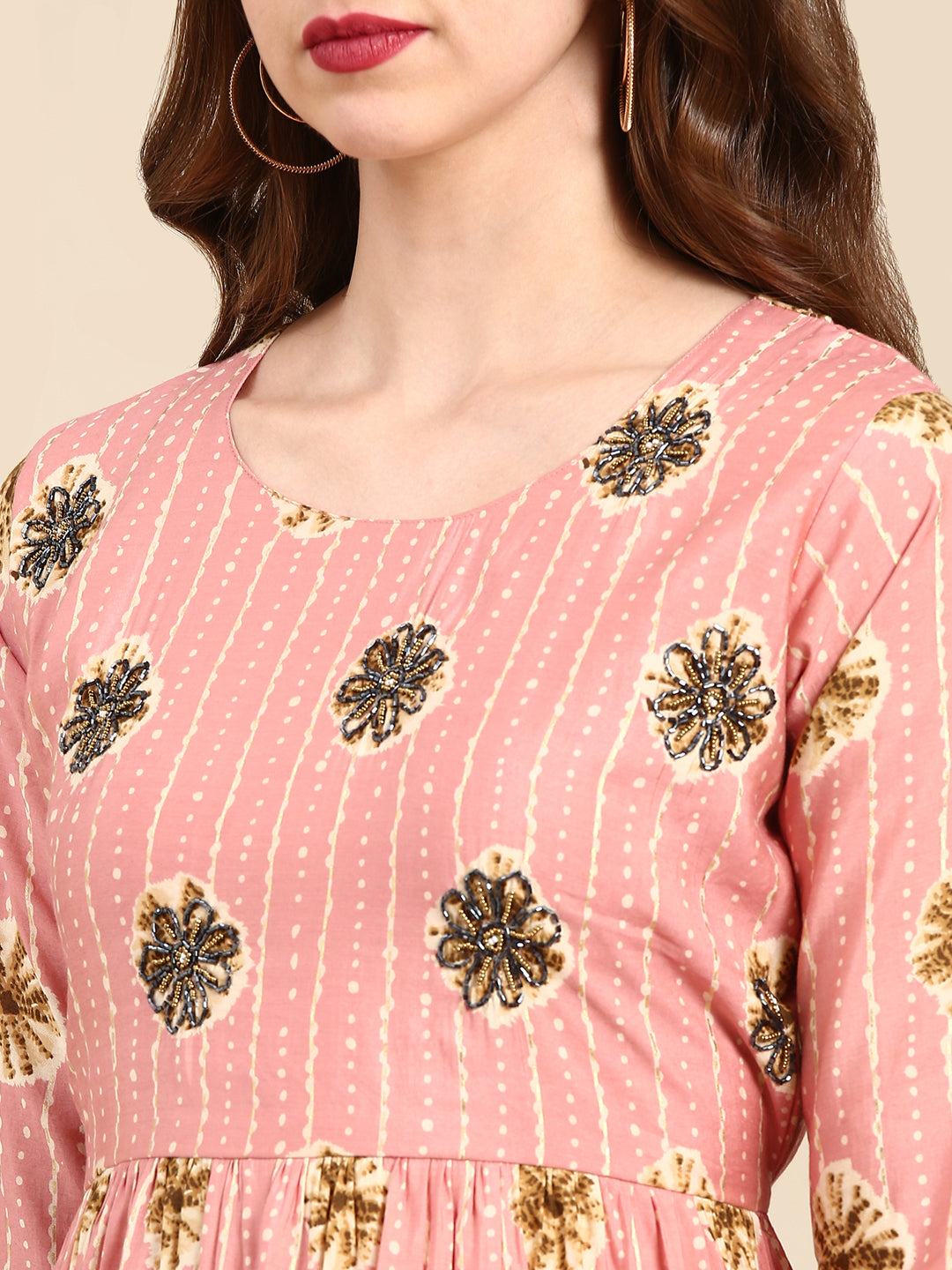 Women's Pink Printed Kurta Set