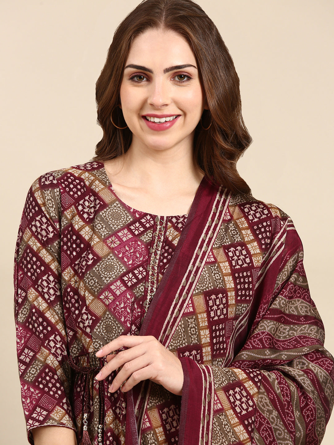 Women's Violet Printed Kurta Set