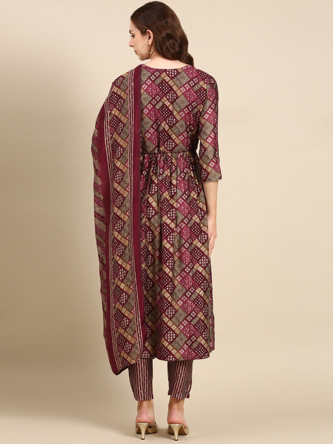 Women's Violet Printed Kurta Set