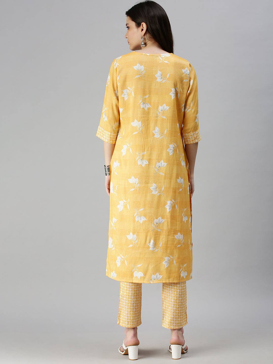 Women's Yellow Printed Kurta Sets