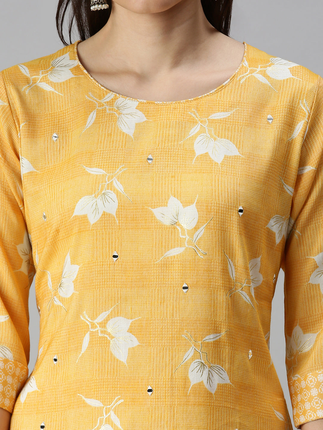 Women's Yellow Printed Kurta Sets