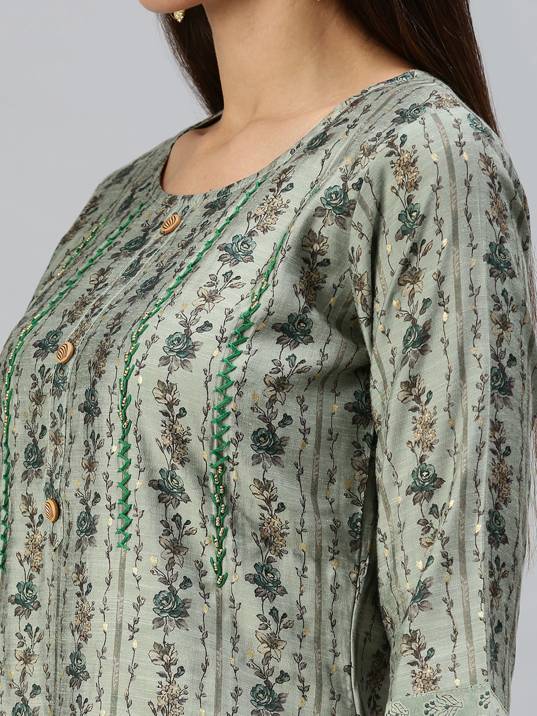 Women's Green Printed Kurta Sets