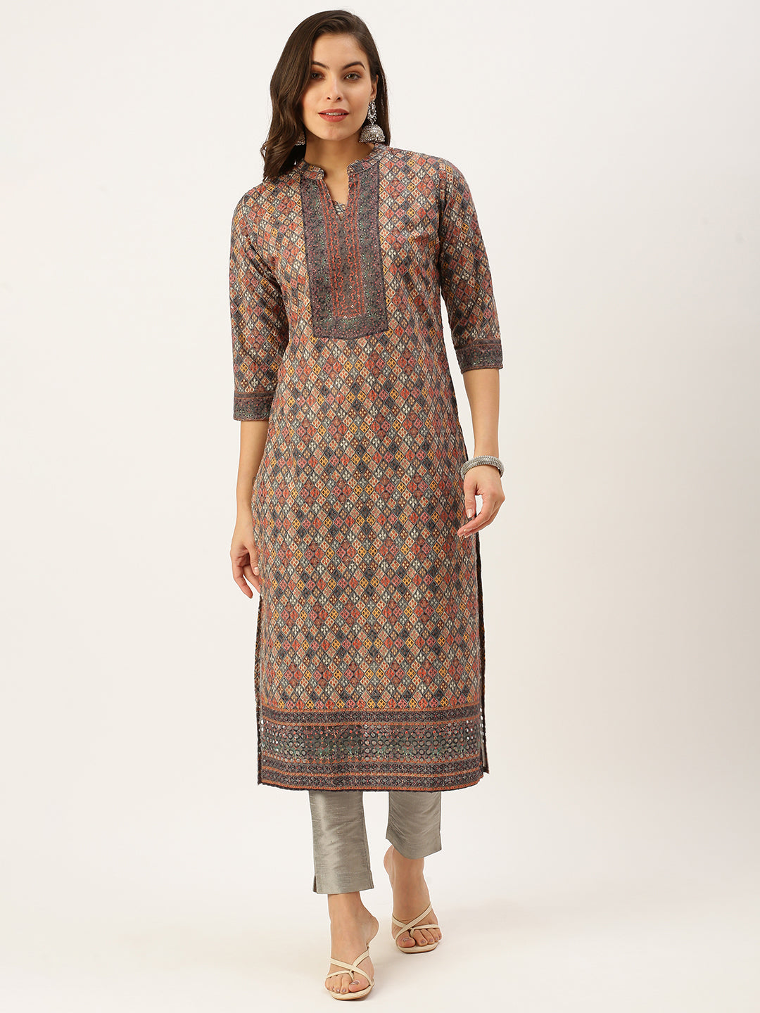 Women's Multi Embroidered Straight Kurtas