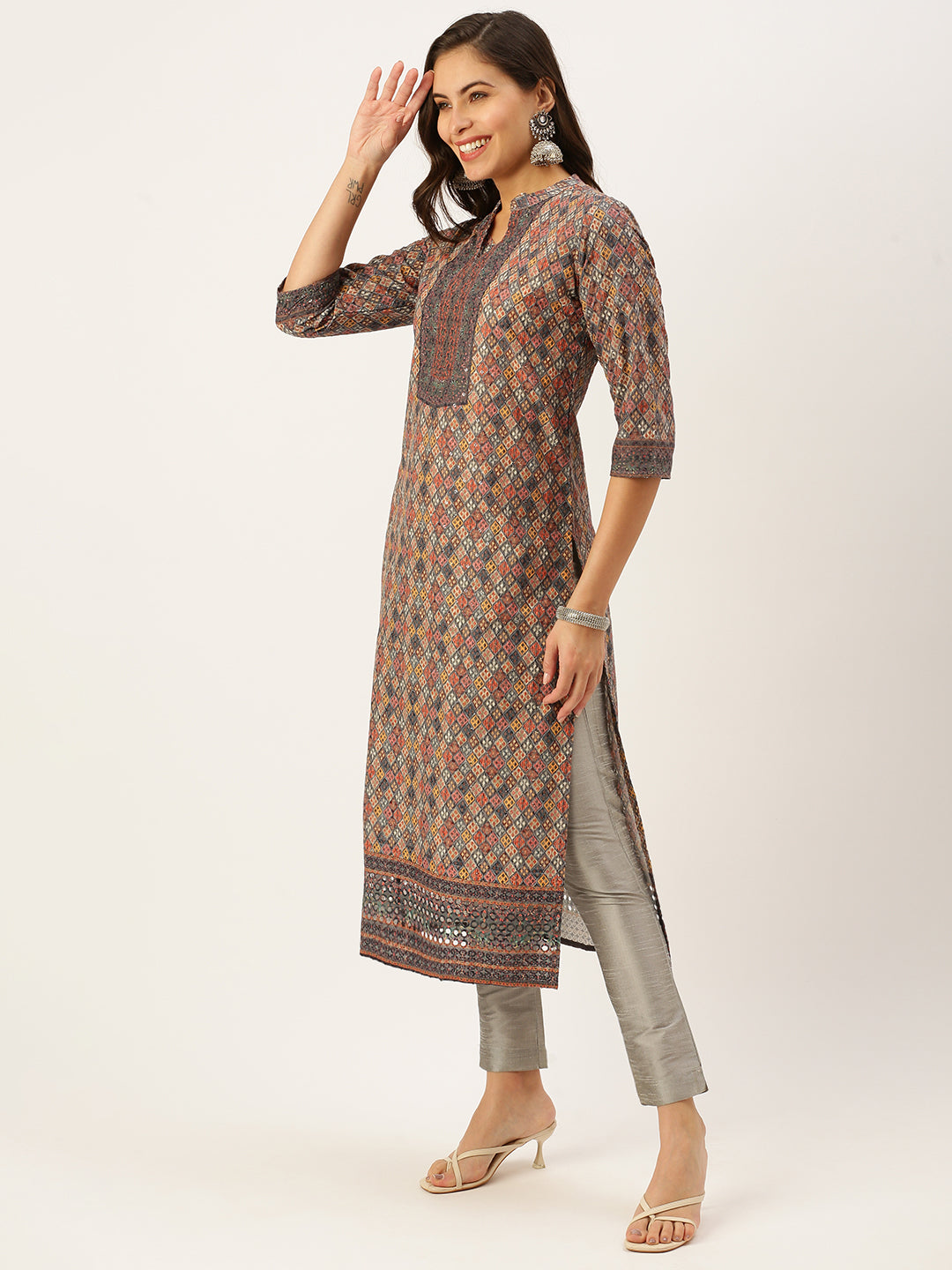 Women's Multi Embroidered Straight Kurtas