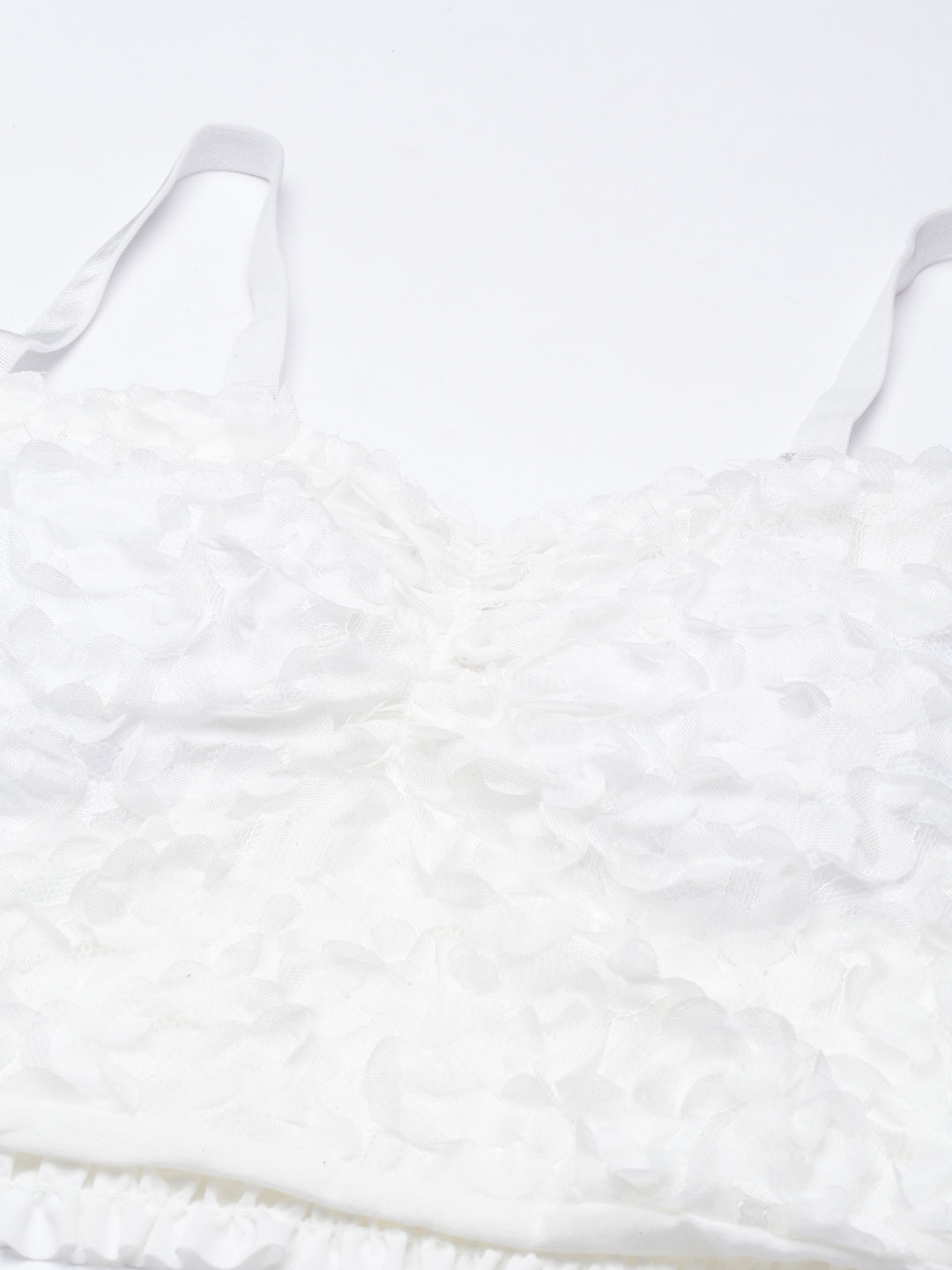 Women White Solid Bralette Crop Top