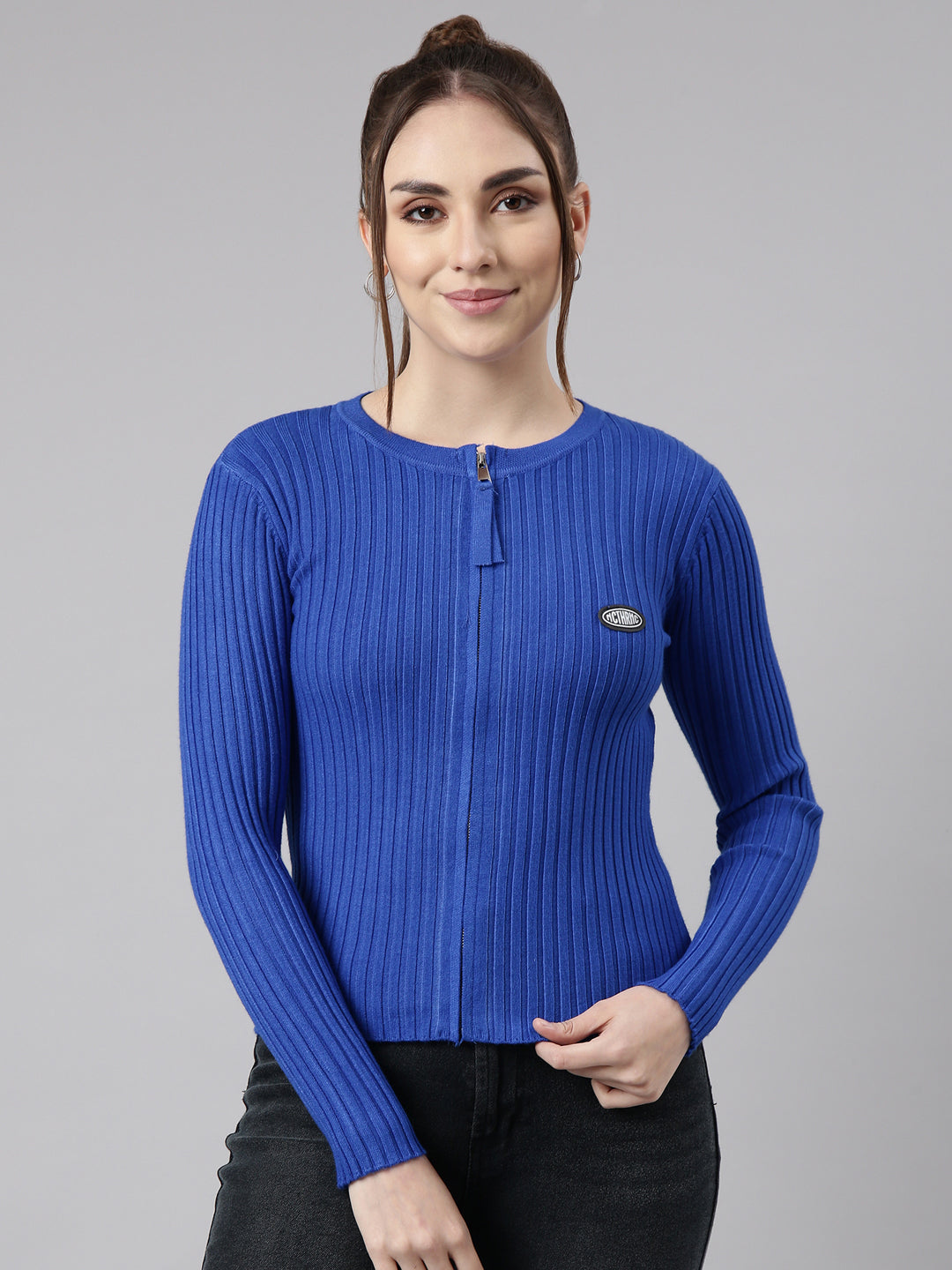 Women Blue Solid Top