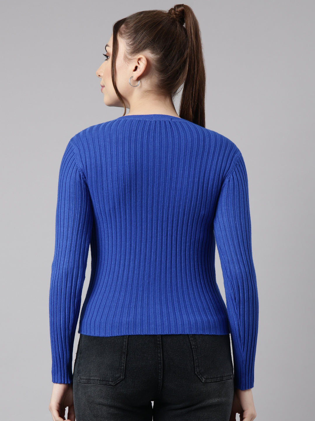 Women Blue Solid Top