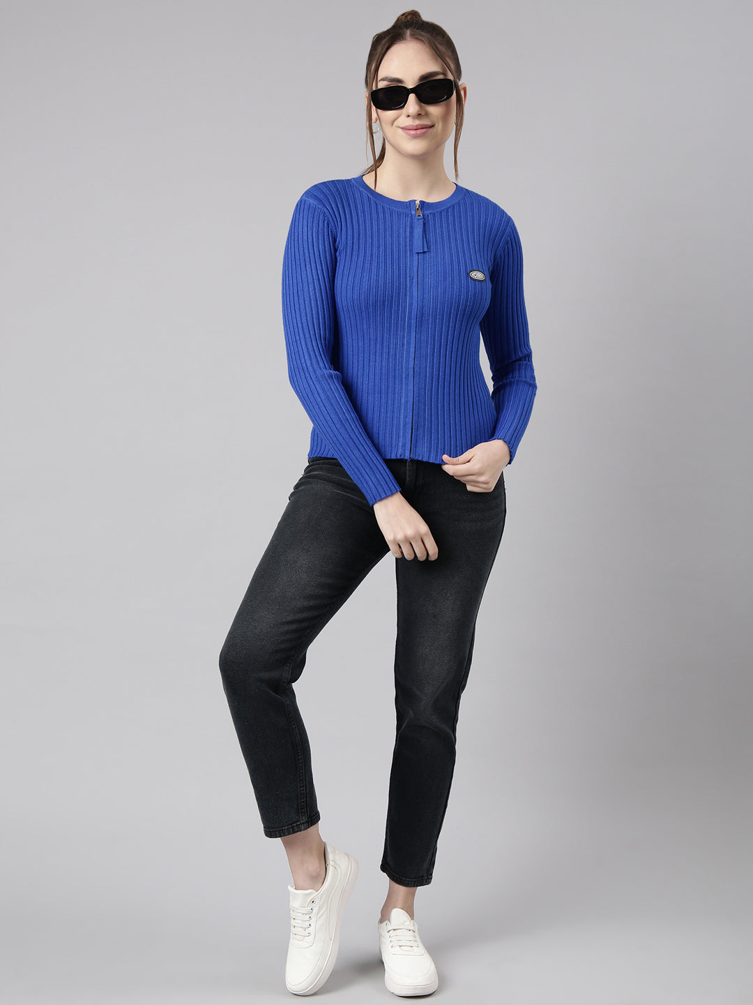 Women Blue Solid Top