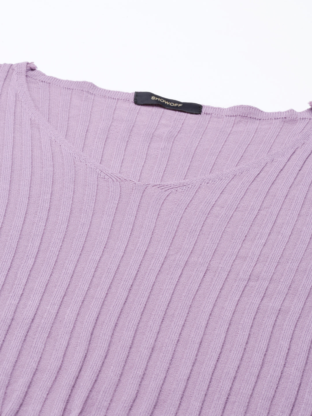 Women Lavender Solid Crop Top