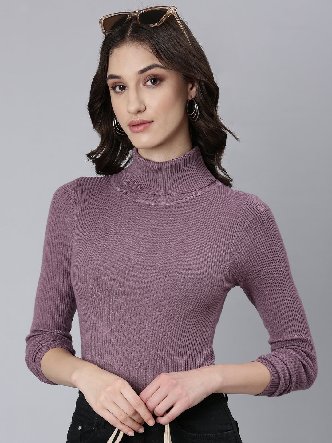 Women Mauve Solid Top