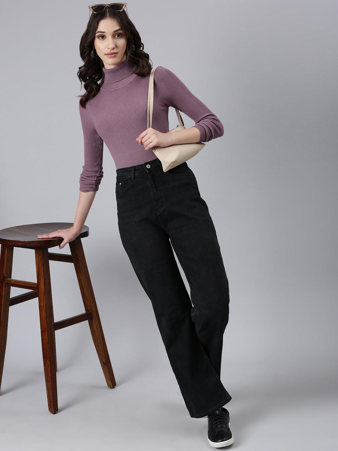 Women Mauve Solid Top