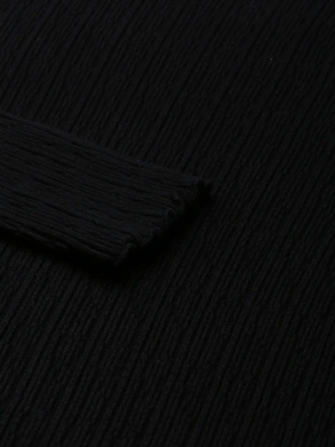Women's Black Solid Bodycon Dress