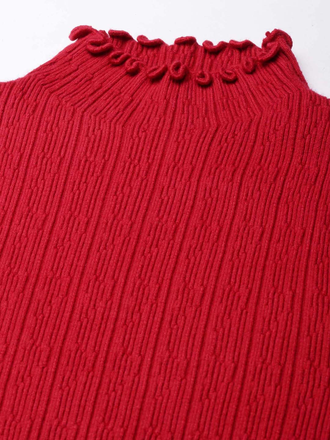 Women's Red Solid Bodycon Dress