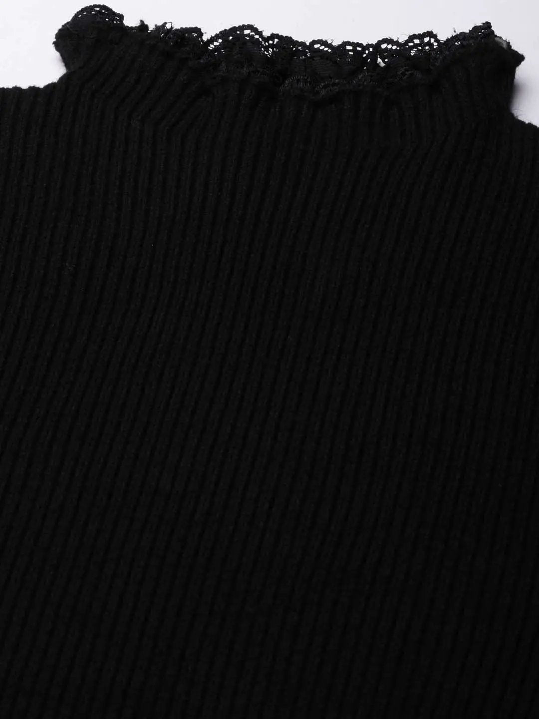 Women's Black Solid Bodycon Dress