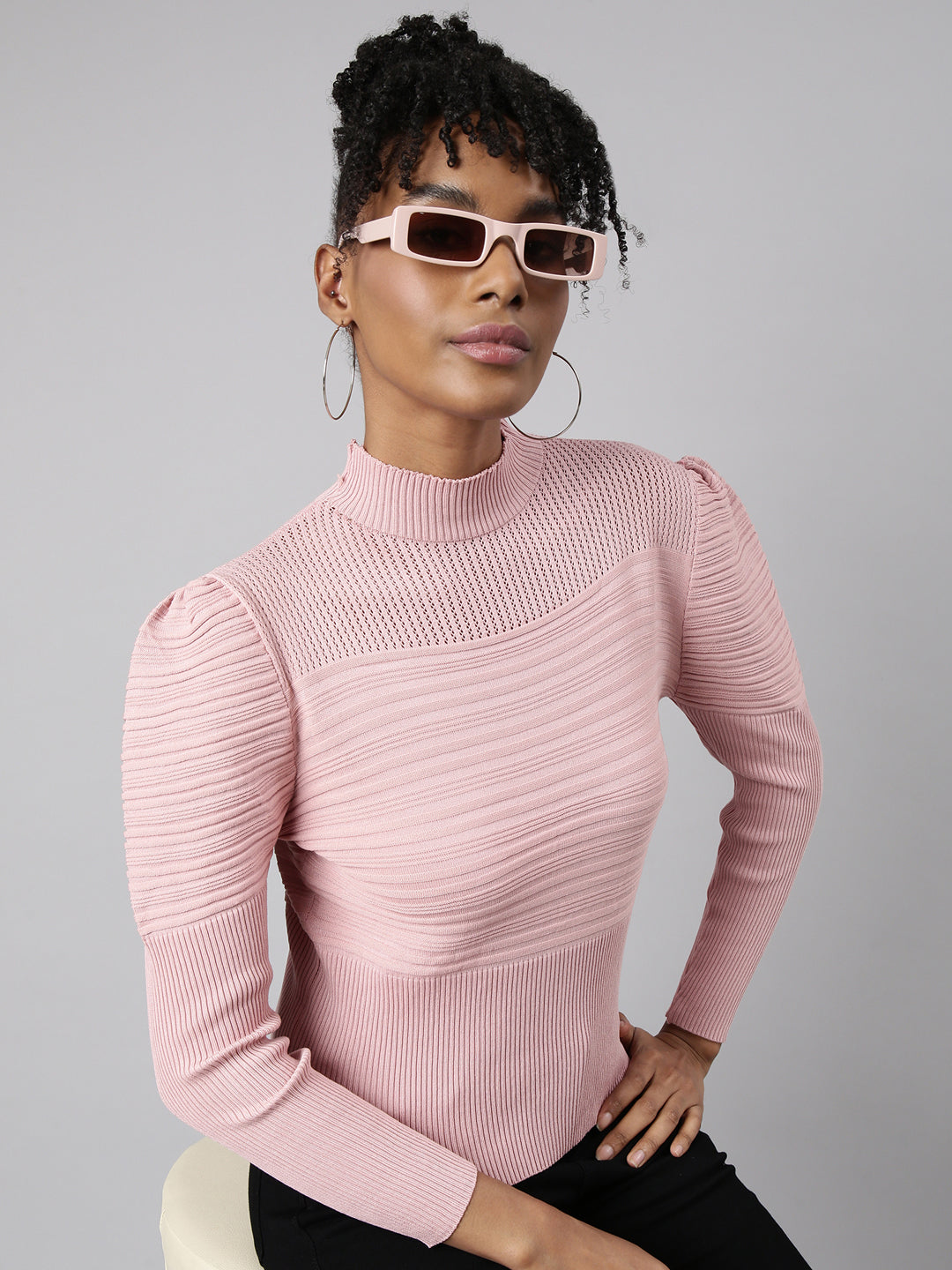 Women Pink Solid Top